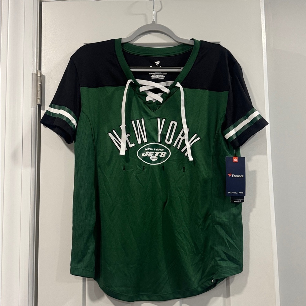 Women’s New York Jets Short Sleeve T-Shirt Medium Green Black Football Top NFL